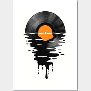 Vinyl LP Music Record Sunset Orange Posters and Art